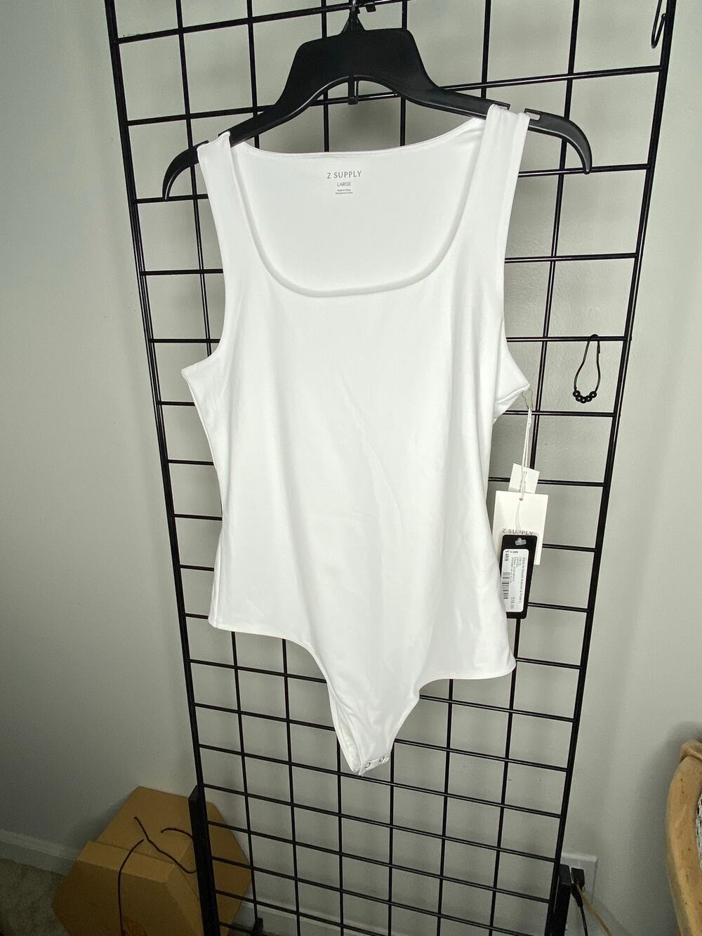 Z Supply Alana So Smooth Tank Bodysuit White Large NWT
